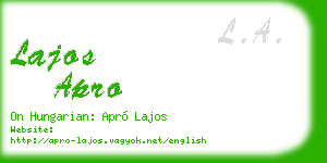 lajos apro business card
